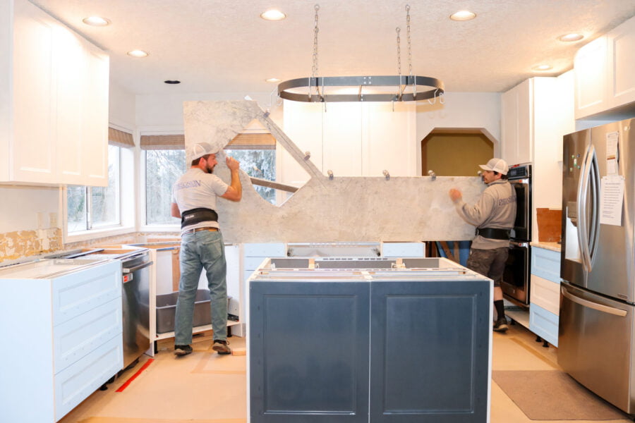 installing large quartz countertops