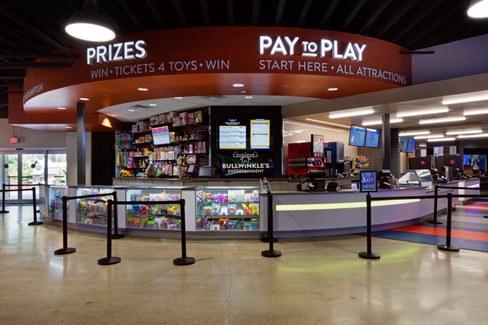 Bullwinkle's Family Fun Center Prize counter