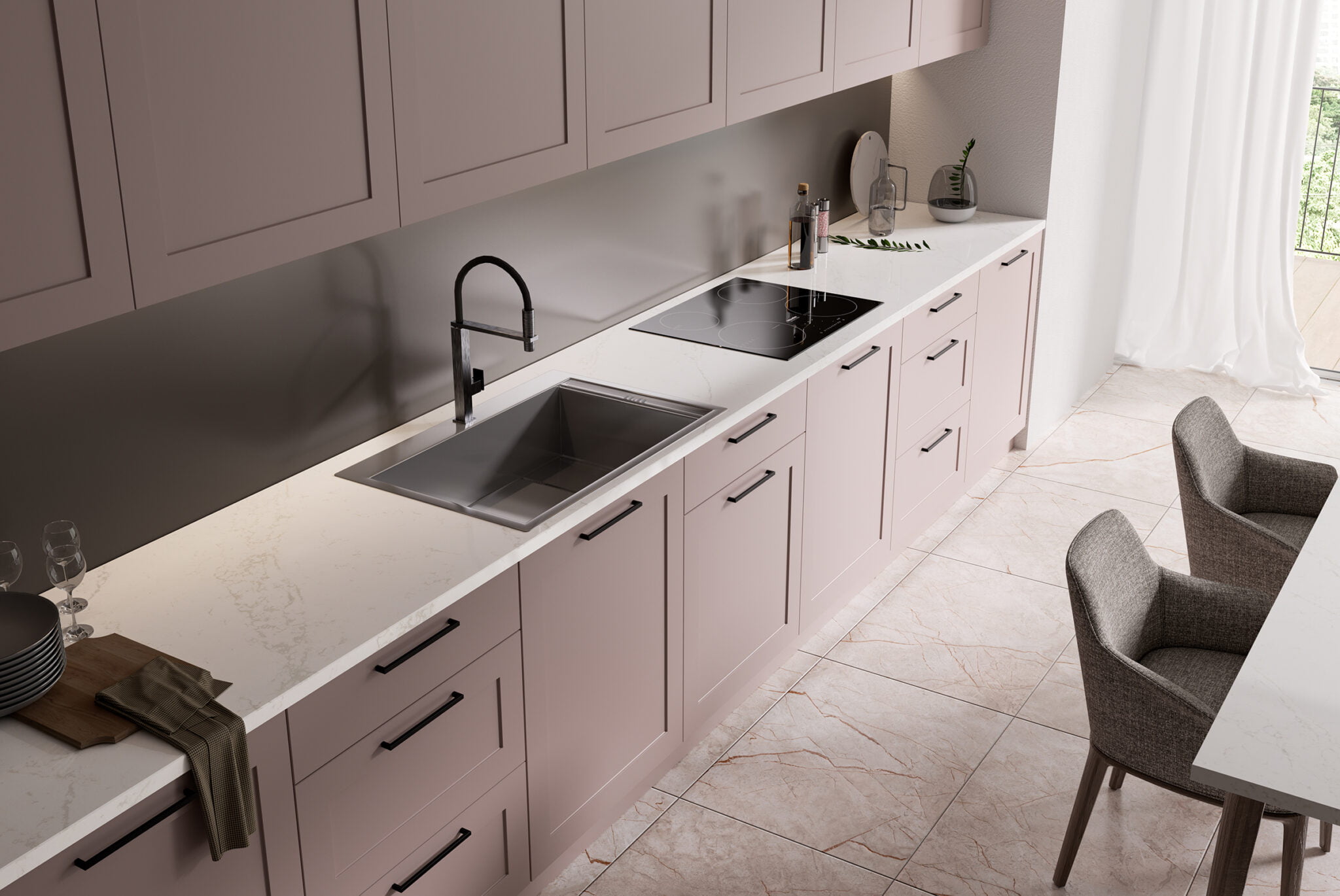 Three LG Hayus Quartz Colors To Modernize Your Stained Cabinets