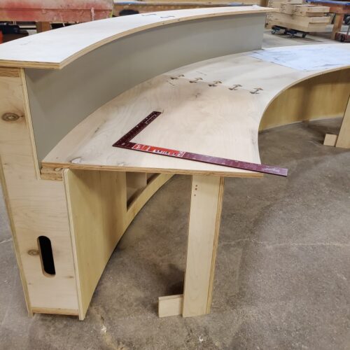 the framing and layout for the new quartz countertop