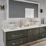 Q Quartz Stellar White quartz bathroom