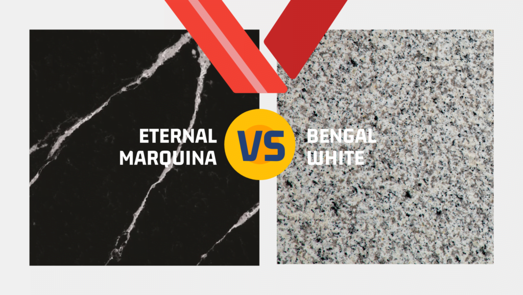 Eternal Marquina quartz vs Bengal White granite