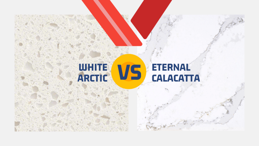 White Artctic quartz vs Eternal Calacatta quartz
