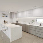 Hi-Macs Aurora Cream solid surface kitchen