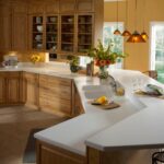 Corian Glacier White solid surface kitchen