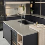 Hi-Macs Shadow Concrete solid surface kitchen