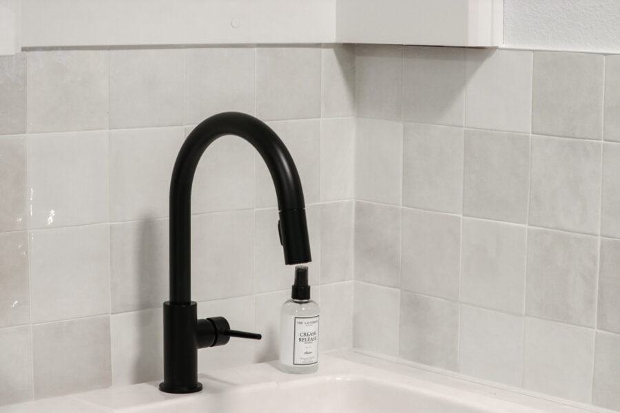 black bathroom faucet