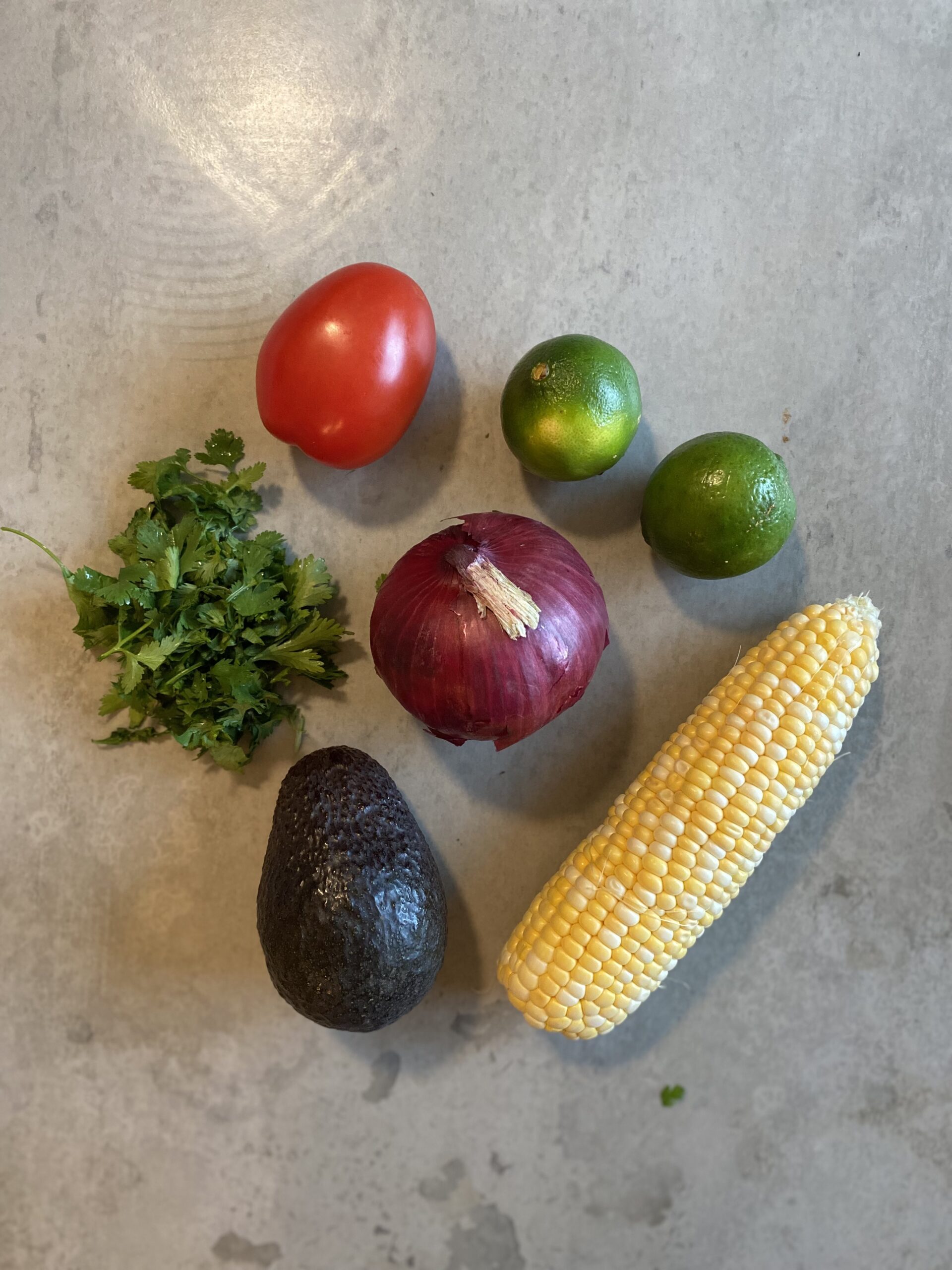 Vegetable ingredients for avocado salsa