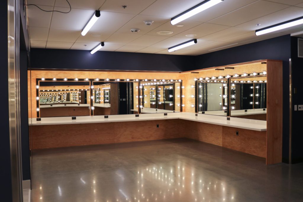 Wilsonville High School Auditorium Dressing Room Caesarstone quartz Ice Snow