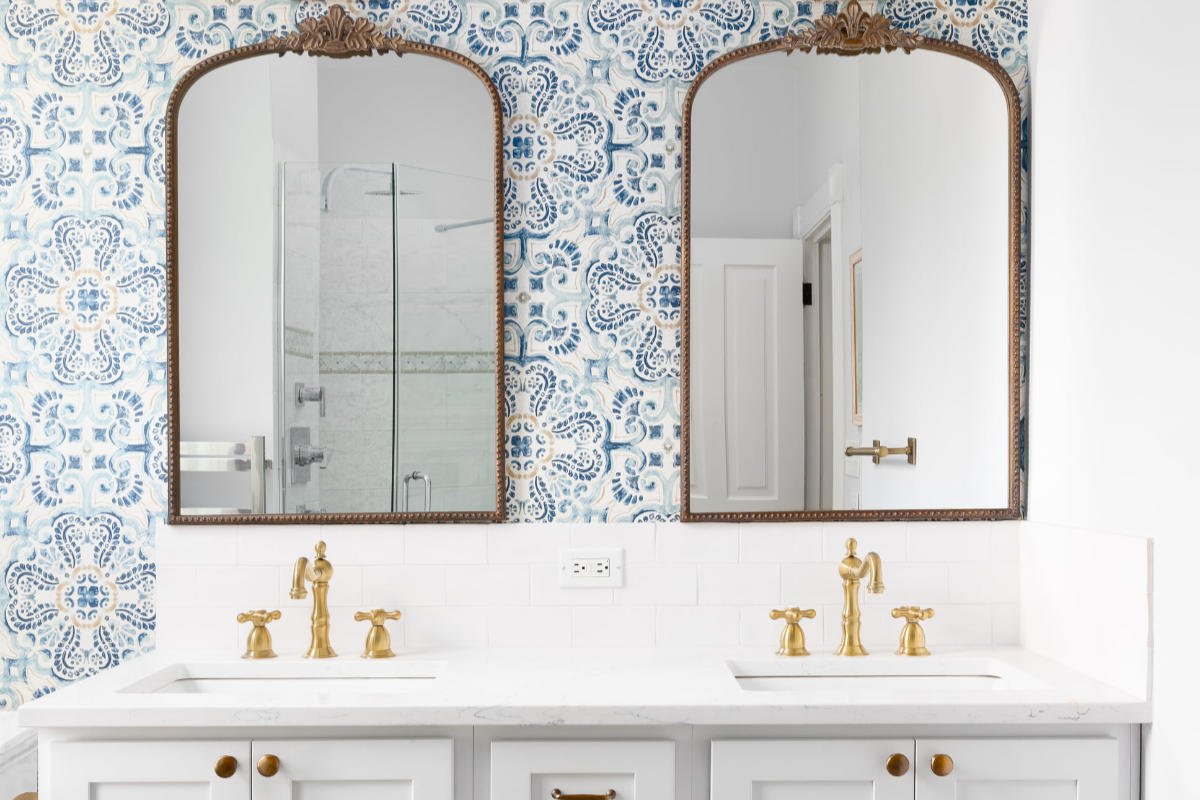 Blue Bathroom Wallpaper Patterns