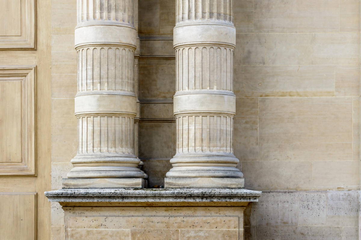 large fluted stone columns