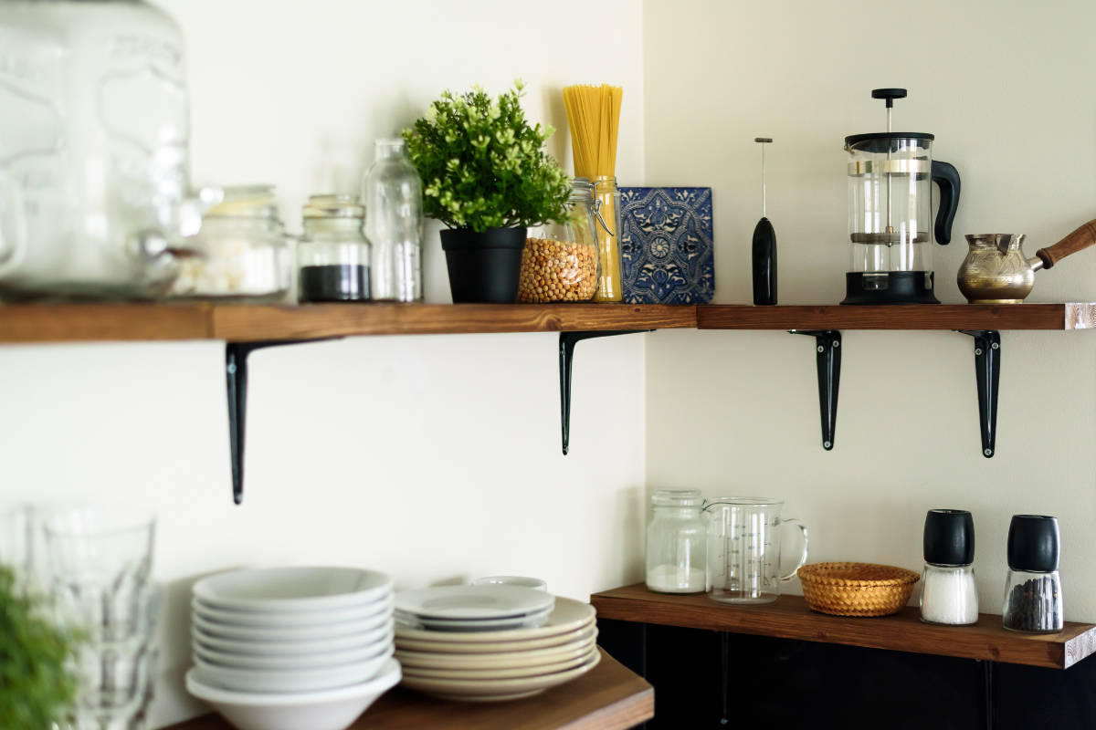 small kitchen shelves
