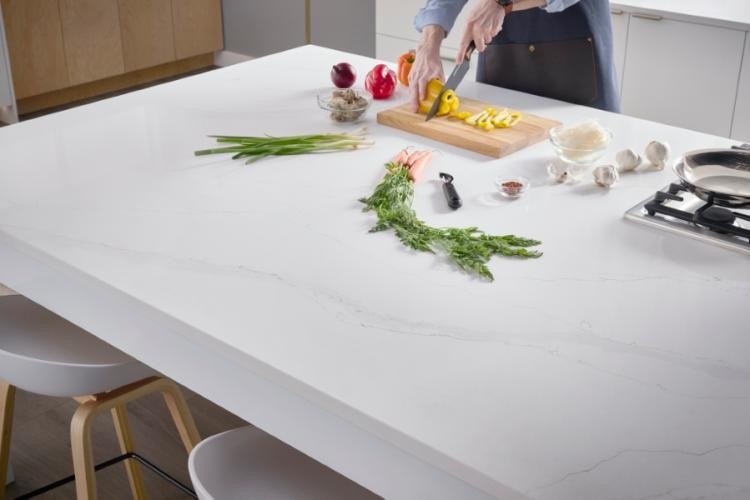 Viatara quartz Calacatta Suprema kitchen