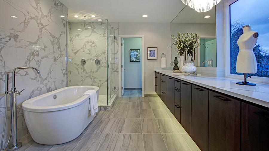 White Calacatta Marble Bathroom